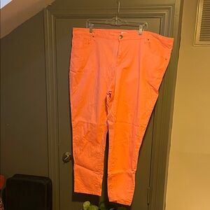 crown & ivy Coral Women's Pants - Vibrant Straight-Leg Style